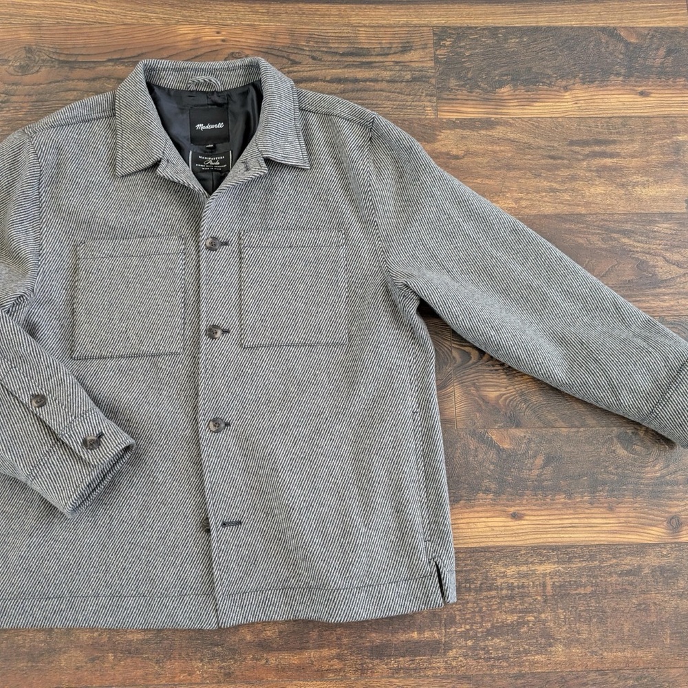 Madewell Men's Herringbone Gray Shirt Jacket